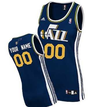 Women%27s Customized Utah Jazz Blue Basketball Jersey
